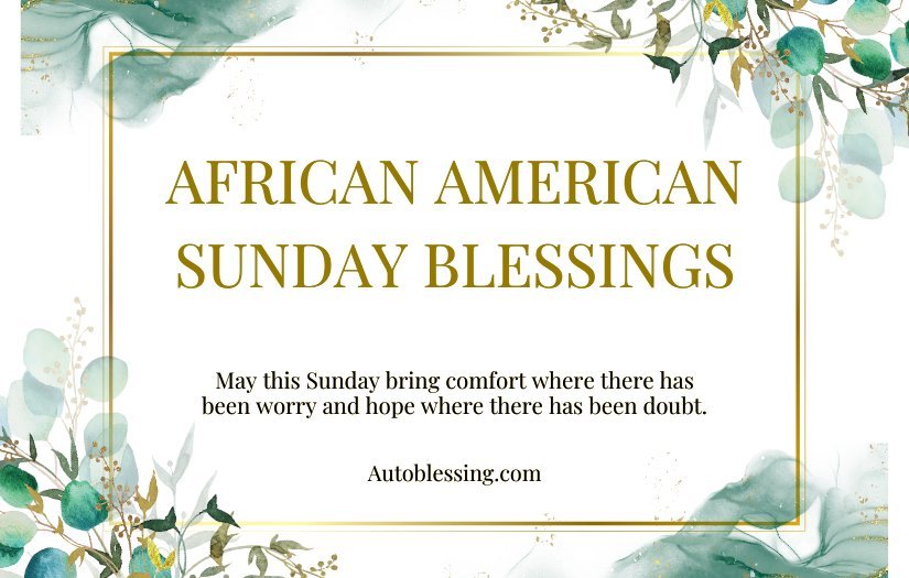 Prayer African American Sunday Blessings